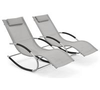 Jeu de deux fauteuils à bascule Orlando Garden Point gris