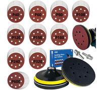 Jeu de disques abrasifs, 100 pièces, 125 mm, à velcro, pour meuleuse d'angle et ponceuse excentrique, 8 trous, filetage M14, plateau abrasif, adapté au bois, au métal et à la peinture, grains P40-600