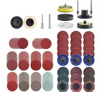 Jeu de disques abrasifs de 234 pièces - Grain 35-3000 - 50 mm - Oxyde d'aluminium - Inclut un disque de polissage - Compatible avec Dremel - Kit de ponçage