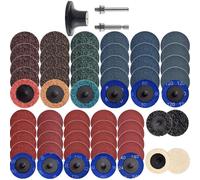 Jeu de disques abrasifs de 60 pièces, format 2 pouces, à changement rapide, avec support de 1/4 de pouce, pour l'élimination de la rouille et le traitement de surfaces