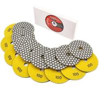 Jeu de disques de polissage diamantés de 100 mm, grain 100, pour usage à sec, adaptés au granit, à la pierre, au béton et au marbre, comprenant 8 pièces