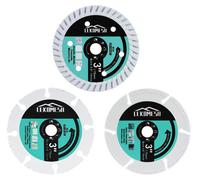 Jeu de disques de ponçage diamantés, 3 pièces, 75 x 10 mm, pour bois, béton et métal