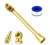 Jeu de double tête avec rotule et coupleur rapide mâle /4 pour compresseur / 4 NPT ou jauge à utiliser sur pneus de vélo, moto, voiture, camion