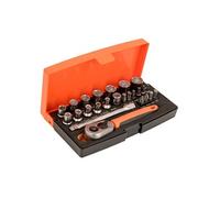 Jeu de douille SL25 acier 6 pans 1/4 métrique et embouts de tournevis/porte-embout