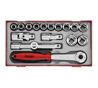 Jeu de douilles 1/2 18 pcs 6 pans Teng Tools TT12186