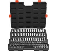 Jeu de douilles, 104 pièces, jeu d'outils à douilles à entraînement de 9,5 mm, tailles métriques de 6 à 24 mm, profondes et standard, trousse à outils mécanique avec coffret de rangement, acier allié 