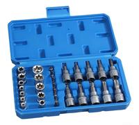 Jeu de Douilles 29 E-Torx Acier Boîte Bleue pour Réparation Auto Mécanique Générale