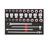 Jeu de douilles 3/4 19-50mm 32pcs EVA-tray Teng Tools TTESK32