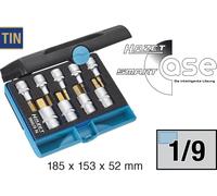 Hazet Jeu de douilles mâles - Carré creux 12,5 mm (1/2 pouce) - Profil à 6 pans intérieurs - Nombre d'outils: 9 - 986/9N