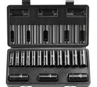 Jeu de douilles à choc 15 pièces, 6 pans, embout 3/8 po, coffret à outils à cliquet
