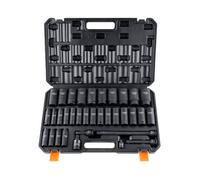 VEVOR Jeu de douilles à choc 1/2 pouce 34 pièces 6 pans acier CR‑V 8–36 mm HRC 42‑48 avec mallette