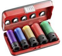 Facom Jeu de 5 douilles longues NSI.5LPB pour clés à chocs 1/2"