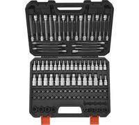 Jeu de douilles à embout 107 pièces SAE et métriques hexagonales/Torx/E-Torx/anti-falsification/extra longues