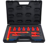 Jeu de Douilles à Embouts VDE 10 pcs - Empreinte Carré Femelle 12,5 mm (1/2), Profil Torx T20-T55 - Isolation Sécurisé - D-Work