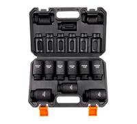 VEVOR Jeu de douilles à choc 1/2" 9 pièces 29–38 mm 6 pans Cr-Mo HRC 42–48 avec mallette
