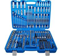Jeu de Douilles à Six Pans - 214 pcs 6,3 mm (1/4), 10 mm (3/8), 12,5 mm (1/2) - Acier Résistant - Polyvalence et Pré - D-Work