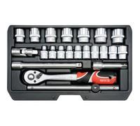 Jeu de Douilles avec Cliquet - Yato - YT-38561 - 22 Pièces - Acier au Chrome Vanadium - 3/8""