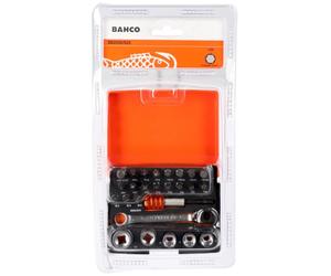 Jeu de douilles Bahco 1/4" pour vis à fente, Phillips, Pozidriv, TORX et à six pans creux - 26 pièces, emballage en libre-service