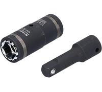 Jeu de Douilles BT691011-4 Tailles dans 1 Douille - Tailles 17 et 21 mm, 19 et 22 mm ouille Universelle Multifonctionnel 4 Pans Creux 1/2 daptateur Outil à Main - BRILLIANT TOOLS