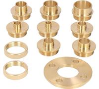 Jeu de douilles de guidage pour fraises de fraisage - 11 pièces - Laiton - 10–30 mm - Douilles de copiage pour fraiseuses - Pour travaux sur bois - Livré dans une mallette de rangement