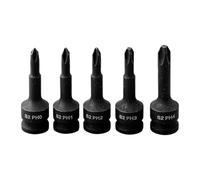 Jeu de douilles de tournevis de réparation à domicile, 5 pièces | Douilles à embout 3 / 8 pouces en acier chromé PH0 PH1 PH2 PH3 PH4 pour boîte à outils de garage, utilisation