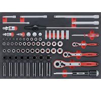 Jeu de douilles & acc 1/4,3/8 & 1/2 77pcs EVA Teng Tools TTESK77