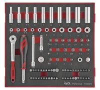 Jeu de douilles Foam2 tray 1/4 PLAT- TX- PH- PZ 4- 13mm 89 pièces Teng Tools TED1489