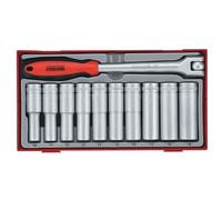 Jeu de douilles longues TT1 tray 1/2 10-19mm 11 pièces 12 pans Teng Tools TT1211