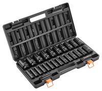 Jeu de douilles pour hocs SucceBuy, 1/2 pouce, 26 pièces, douilles hexagonales, tailles métriques 10–30 mm et 32–36 mm, jeu de douilles avec mallette de rangement, fabriqué en alliage d'acier a
