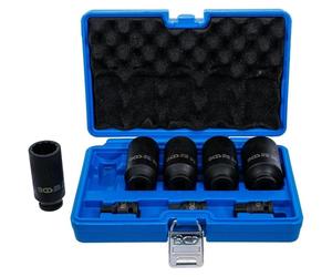 Jeu de Douilles Spéciales pour Arbres d'Entrée 27-36 mm - 8 pcs - Précision et Robustesse, Chrome-Vanadium - D-Work