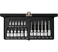 Jeu de douilles Torx, 1/4" et 1/2", 18 pièces, en acier chrome-vanadium, inoxydable