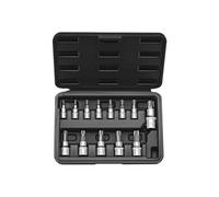 VEVOR Jeu de Douilles Torx 13PCs, Étoile T8 - T60, Entraînements 1/4, 3/8 et 1/2 po (6,35 mm, 9,5 mm, 12,7 mm), en Acier Allié S2 et Acier Cr-V, avec Coffret, pour Mécanicien Réparation Automobile