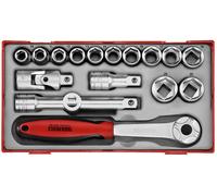 Jeu de douilles TT1 tray 1/2 10-24mm 18 pièces 6 pans Teng Tools TT1218-6