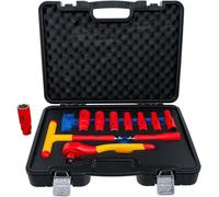 Jeu de Douilles VDE 11 pcs 10-24 mm - Empreinte 12,5 mm (1/2) - Isolation Sécurisée et Usage Électrique - D-Work