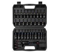 VEVOR Jeu de Douilles, 34 PCS, Tailles SAE et Métriques, Coffret de Douilles Magnétiques pour Visseuse, pour Auto Maison et Bricolage, avec Adaptateurs, Rallonge pour Embouts et Mallette de Transport