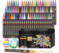 Jeu de feutres à peinture acrylique - Marqueurs de peinture - Art et artisanat - Pointe extra fine - 72 couleurs - Multicolore