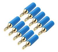 Jeu de fiches Bananes, 10 pièces, 2.5Mm, en Laiton plaqué Or, Type à souder, Kit de connecteurs mâles pour Connexion de Prise (Bleue)