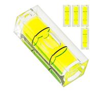 Jeu de fioles rectangulaires, 5 pièces, 40 x 15 x 15 mm, niveau à bulle jaune, niveau à bulle d'eau, nivellement à 1 voie, pour caravane, appareil photo, bricolage, meubles