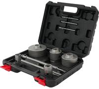 Jeu de forets à carotter pour béton - 9 pièces SDS Plus - 30–100 mm - Pointe en carbure YG8 - Pour béton/maçonnerie - Avec coffret en plastique - Argent