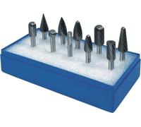 Jeu de forets à tige de 6 mm, 10 pièces, carbure, cruciformes, coffret en plastique