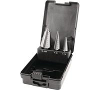 Jeu de forets à tôle 3-14/4-20/16-30,5 mm HSS-Co, 3 pièces, coffret en plastique