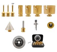 Jeu de forets diamantés, 11 pièces, comprenant un disque de coupe, 11 pièces, filetage M14