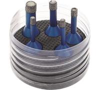 Jeu de forets diamantés pour carrelage SANITR 6 mm / 6 mm / 8 mm / 10 mm / 14 mm, longueur 63,5 mm, 5 pièces, nombre de segments : 1, M14