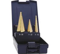 Jeu de forets étagés HSS Exact 5351 4 - 12 mm, 4 - 20 mm, 6 - 30 mm TiN 1 set - 3 pièces