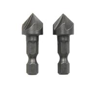 Jeu de forets fraisés 12,5 mm | 1/2 tige hexagonale cinq lames Spot Facer ébavurage travail du bois(2PC Chamferer)