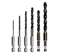 Jeu De Forets Hélicoïdaux À Tige Hexagonale | HSS Cobalt Bois Métal Trou Cutter Impact Pilote Changement Rapide Matériel Outils 1.5-6.5mm(6pcs)