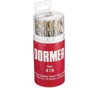 Jeu de forets hélicoïdaux A094 DIN 338 TypN D.1-10x0,5mm HSS 19pcs.boîte ronde DORMER