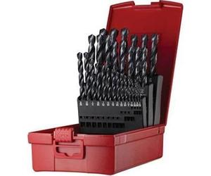 Jeu de forets hélicoïdaux A190 DIN 338 type N, D.1/16-1/2" x 1/64", HSS, 29 pièces, coffret en plastique