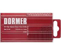 Jeu de forets hélicoïdaux A191 DIN 338 TypeN D.0,3-1,0x0,5mm HSS 20pcs.boîte ronde DORMER