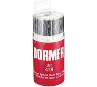 Jeu de forets hélicoïdaux A191 DIN 338 TypN D.1-10x0,5mm HSS 19pcs.boîte ronde DORMER